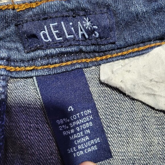 Delia's Taylor Dark Blue Distressed Skinny Jeans Size 4 - Picture 6 of 8